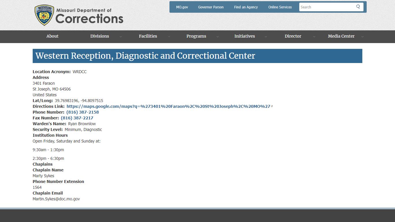 Western Reception, Diagnostic and Correctional Center | Missouri ...