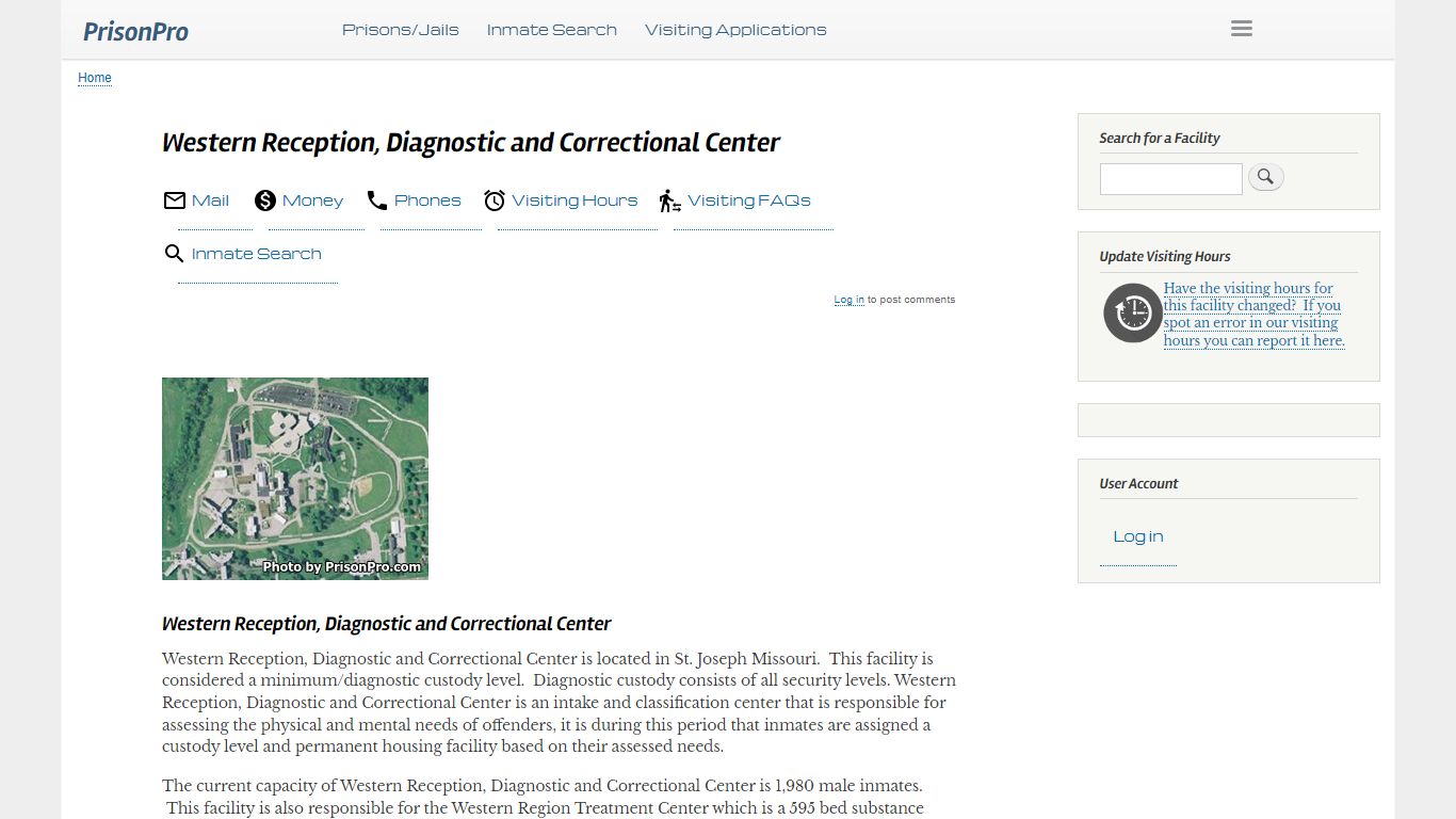 Western Reception, Diagnostic and Correctional Center - PrisonPro